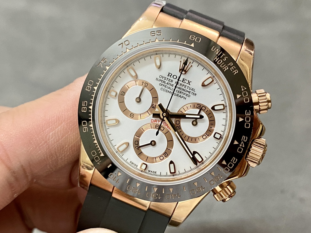 Rolex Cosmograph Daytona 116515LN Everose Gold Ivory Dial 40mm Mens Replica Watch