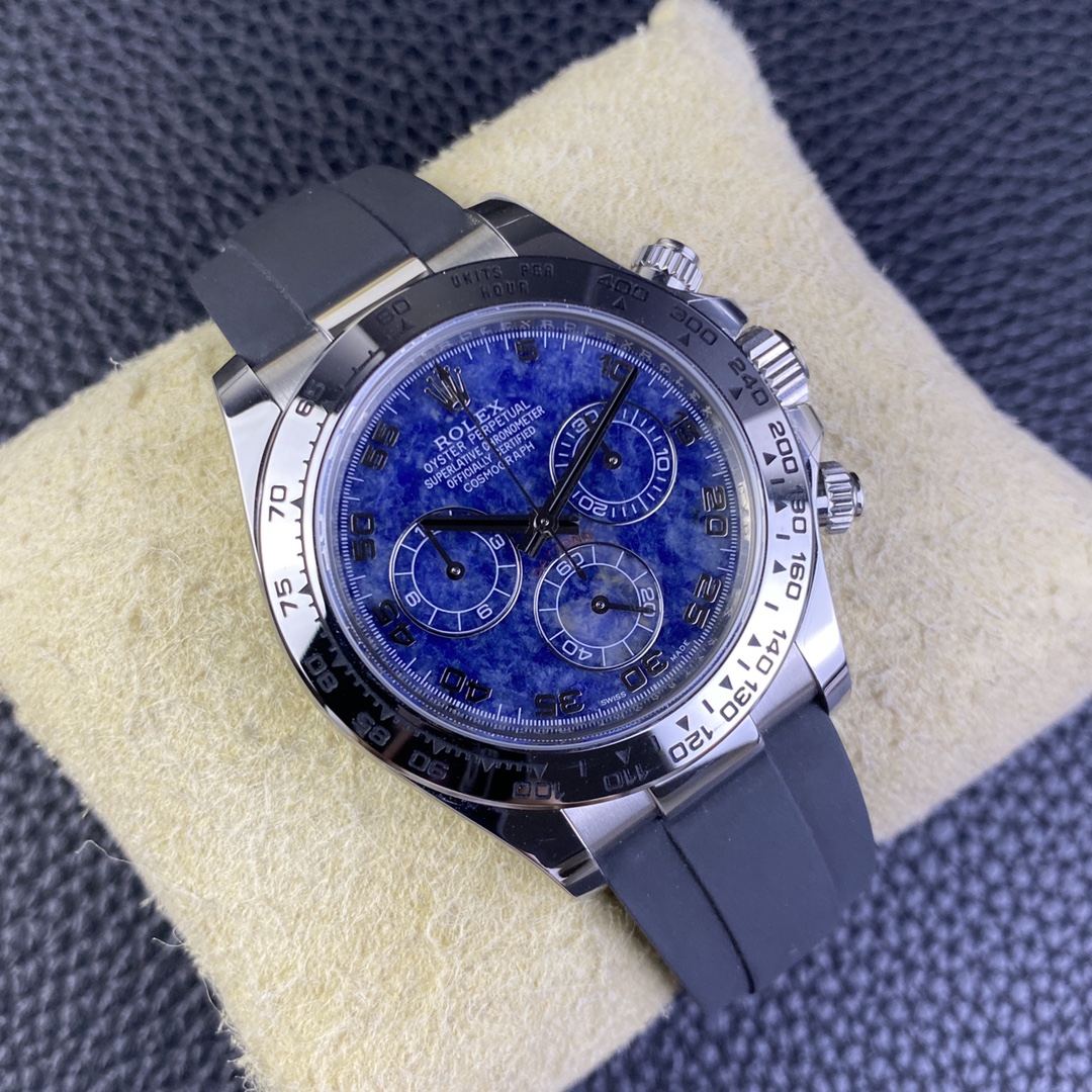 Rolex Daytona 116519 Sodalite Arabic Dial Blue Alligator Leather 40mm Mens Replica Watch