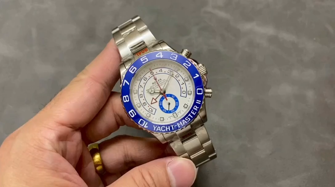 Rolex Yacht-Master II 116680 White Square Dial 44mm Mens Replica Watch - Video
