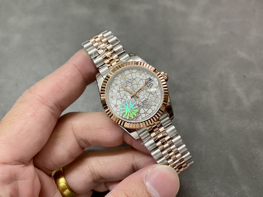 Rolex Datejust 31mm Rose Gold 278271 Silver Floral Jubilee Women's Watch