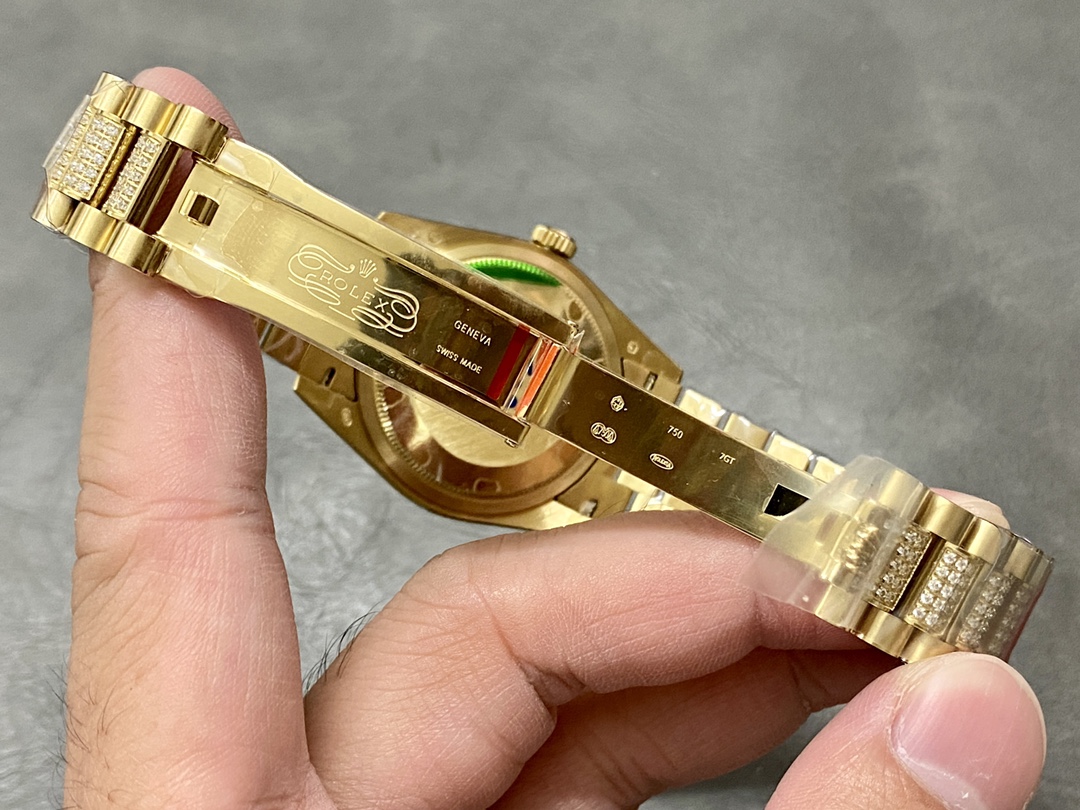 Rolex Day Date 36 Yellow Gold Diamond Bezel MOP Dial m128348rbr 0019