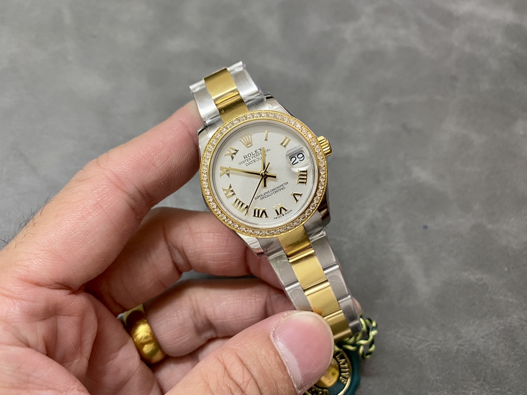 Rolex Datejust 31mm Stainless Steel and Yellow Gold 278383rbr 0001 White Roman Oyster