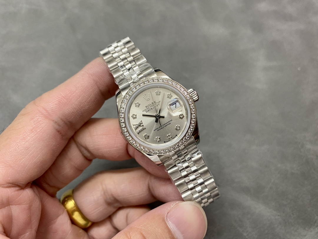 Rolex Datejust 28mm White Gold Silver Diamond President 279139rbr 0003 Women's Watch