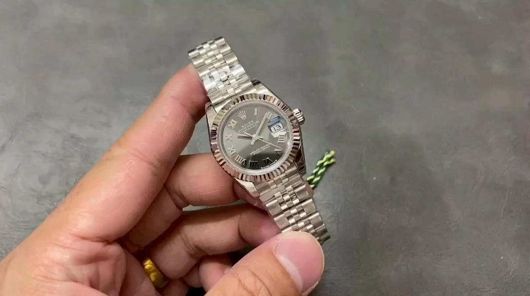 Rolex Datejust 279174 Stainless Steel Dark Grey Roman Dial 28mm Lady Replica Watch