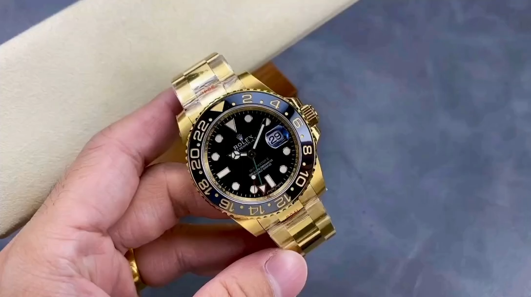 Rolex GMT Master II 40mm Black Dial 116718LN 18k Yellow Gold Men's Watch - Video