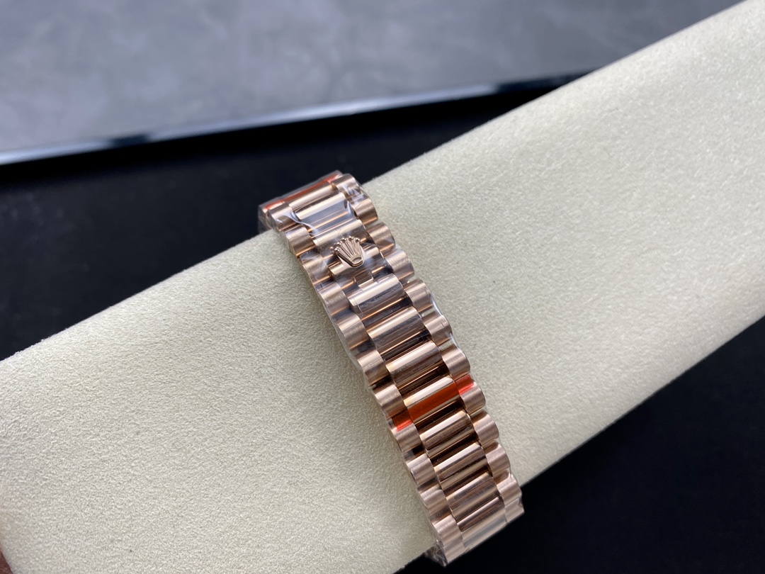 Rolex Day-Date 36MM 128345RBR 0028 Mother of Pearl White Dial Everose Gold Unisex Replica Watch