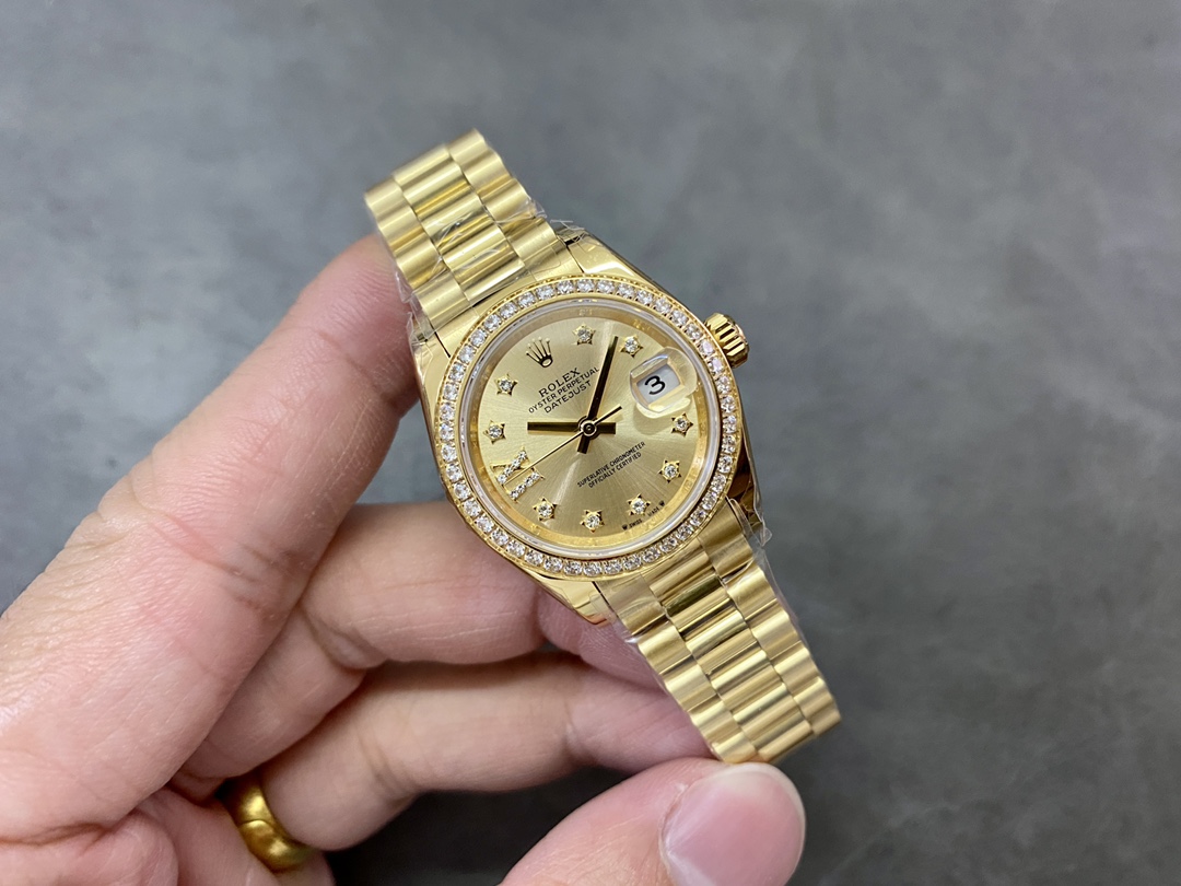 Rolex Datejust 28 Solid 18K Yellow Gold 279138RBR 0006 Women's Watch