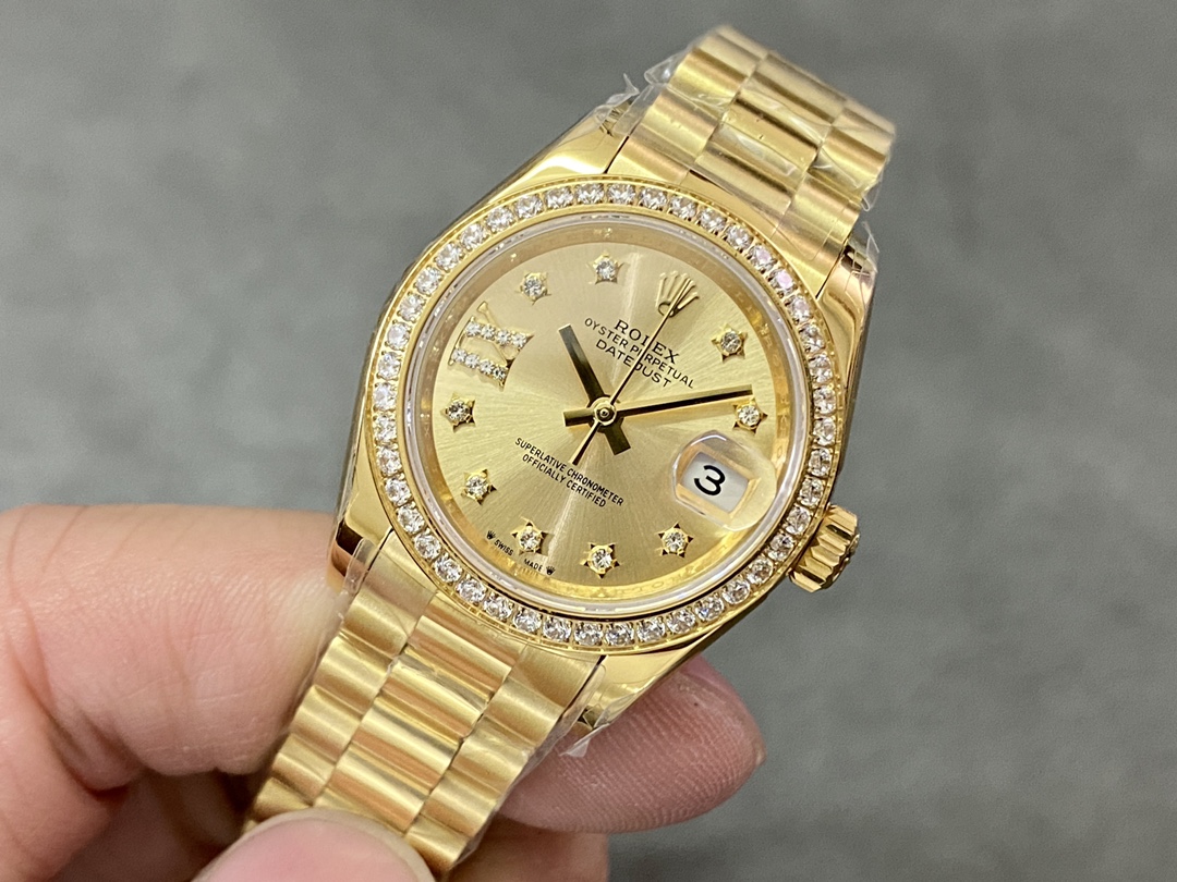 Rolex Datejust 28 Solid 18K Yellow Gold 279138RBR 0006 Women's Watch