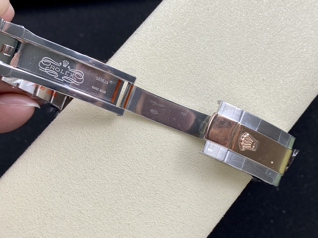 Rolex Datejust 36 Steel & Everose Gold Silver Fluted-Motif Dial Diamond Bezel M126281RBR 0021 Women's Watch