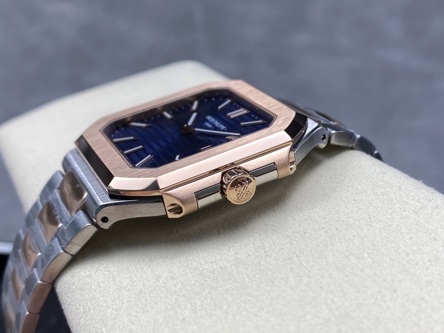 Patek Philippe Cubitus 5821/1AR-001 Stainless Steel Rose Gold Blue Dial Men's Watch