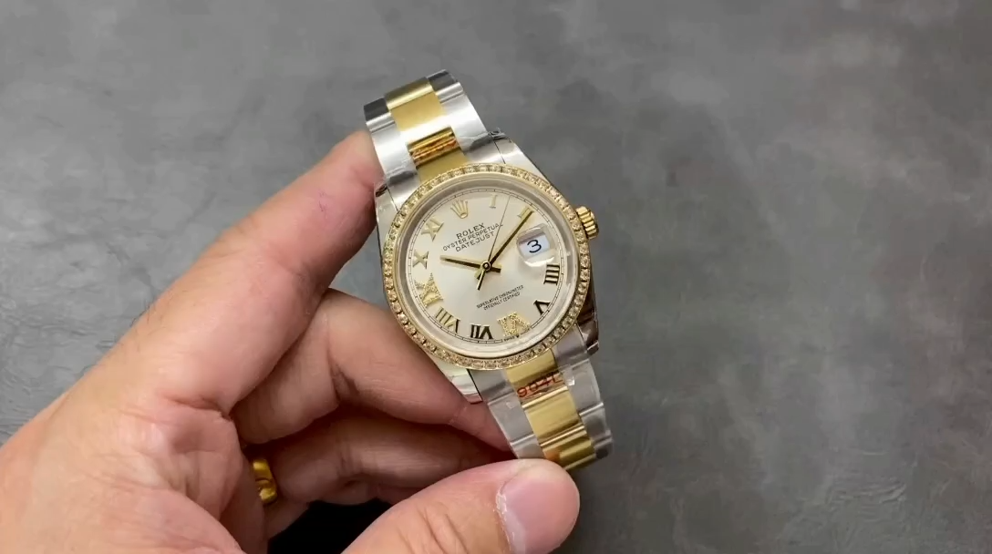 Rolex Datejust Diamonds Silver Pave Roman Dial M126283RBR 0018 36mm Women's Watch