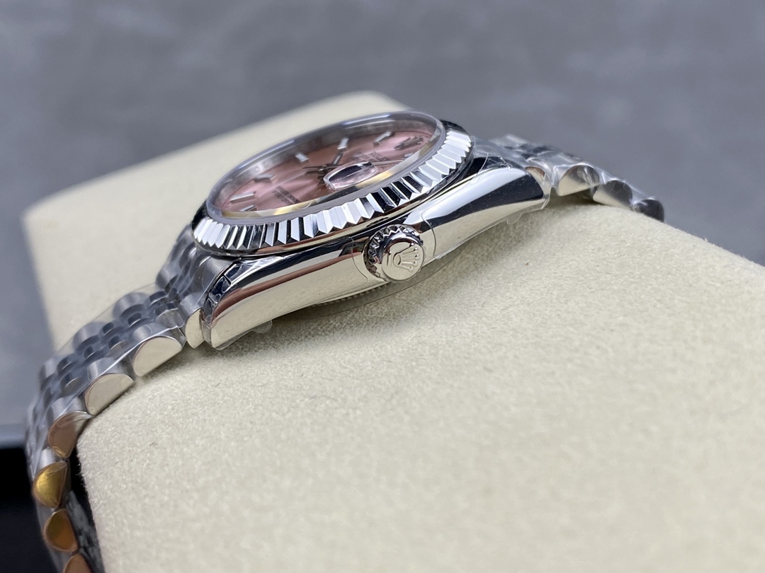 Rolex Datejust 31 Stainless Steel and White Gold Pink Dial M278274 0014 Women's Watch