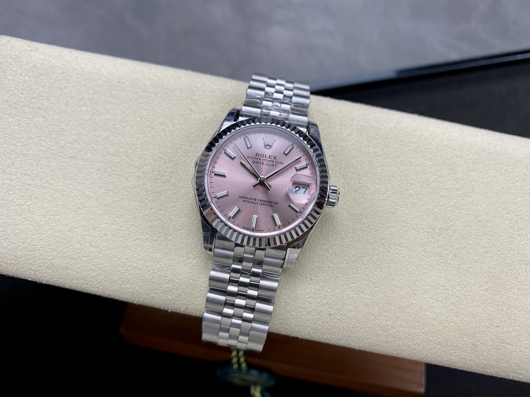 Rolex Datejust 31 Stainless Steel and White Gold Pink Dial M278274 0014 Women's Watch