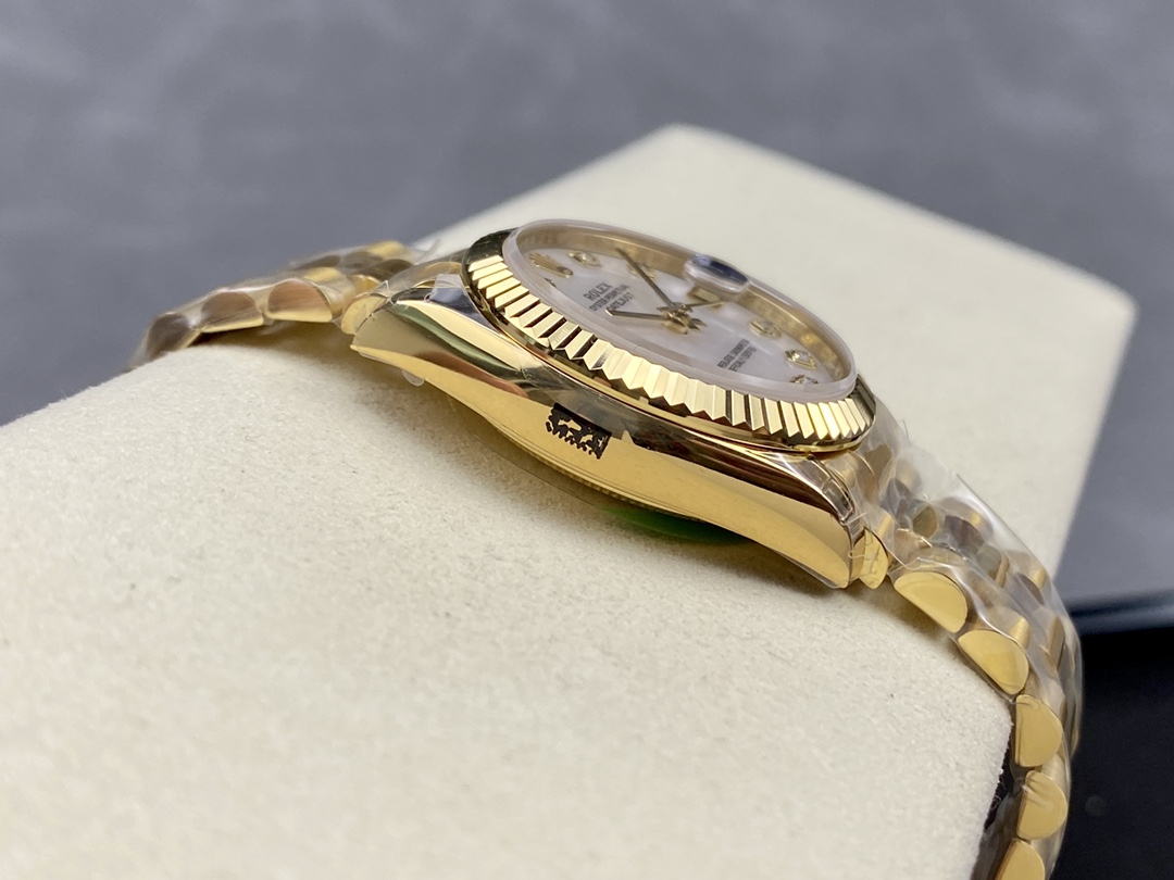 Rolex Datejust 31 Yellow Gold Mother-of-Pearl Diamond Dial M278278-0010 Women's Watch