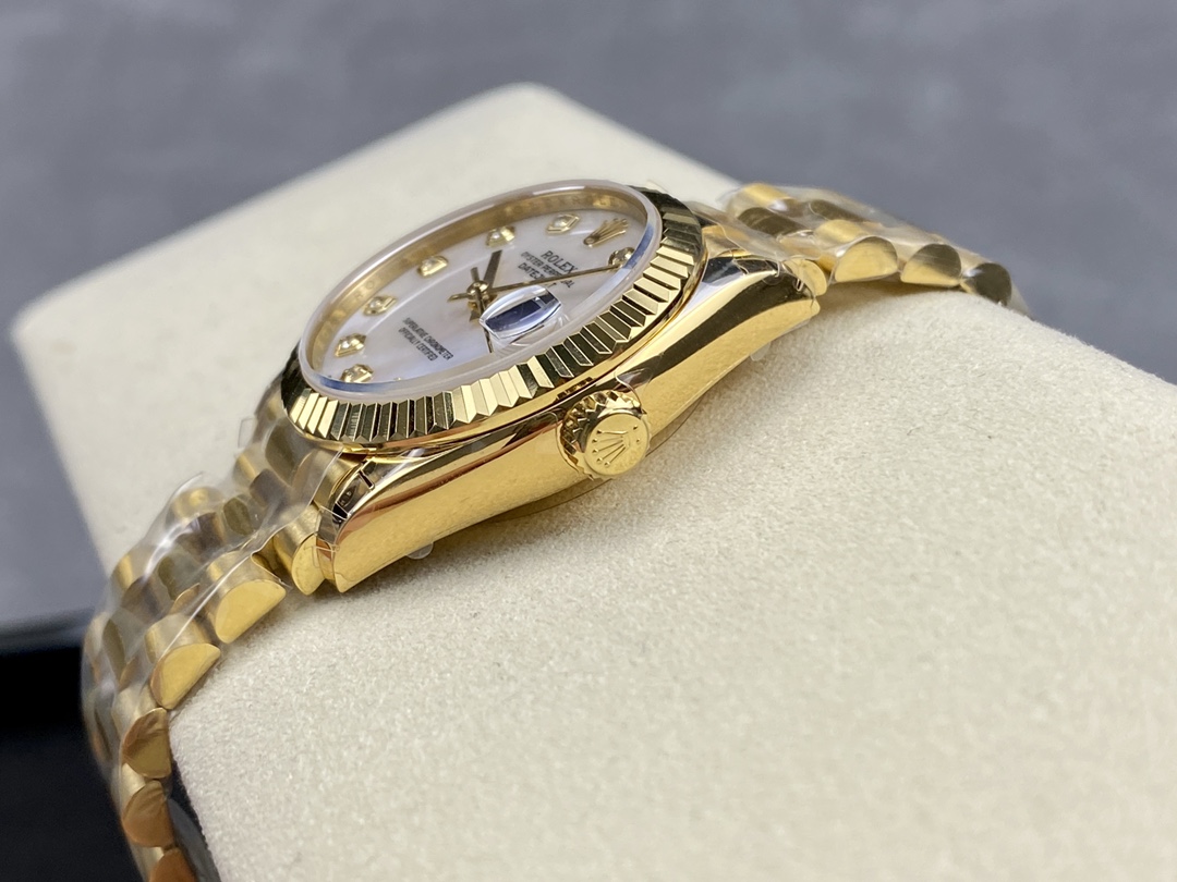 Rolex Datejust 31 Yellow Gold Mother-of-Pearl Diamond Dial M278278-0010 Women's Watch
