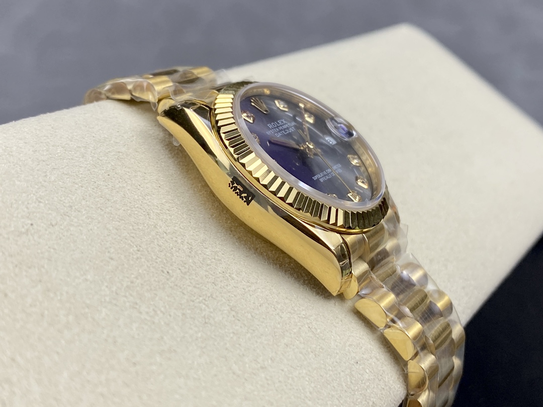 Rolex Datejust 31 Automatic 18k Yellow Gold Diamond Grey Dial m278278 0036 Ladies Watch