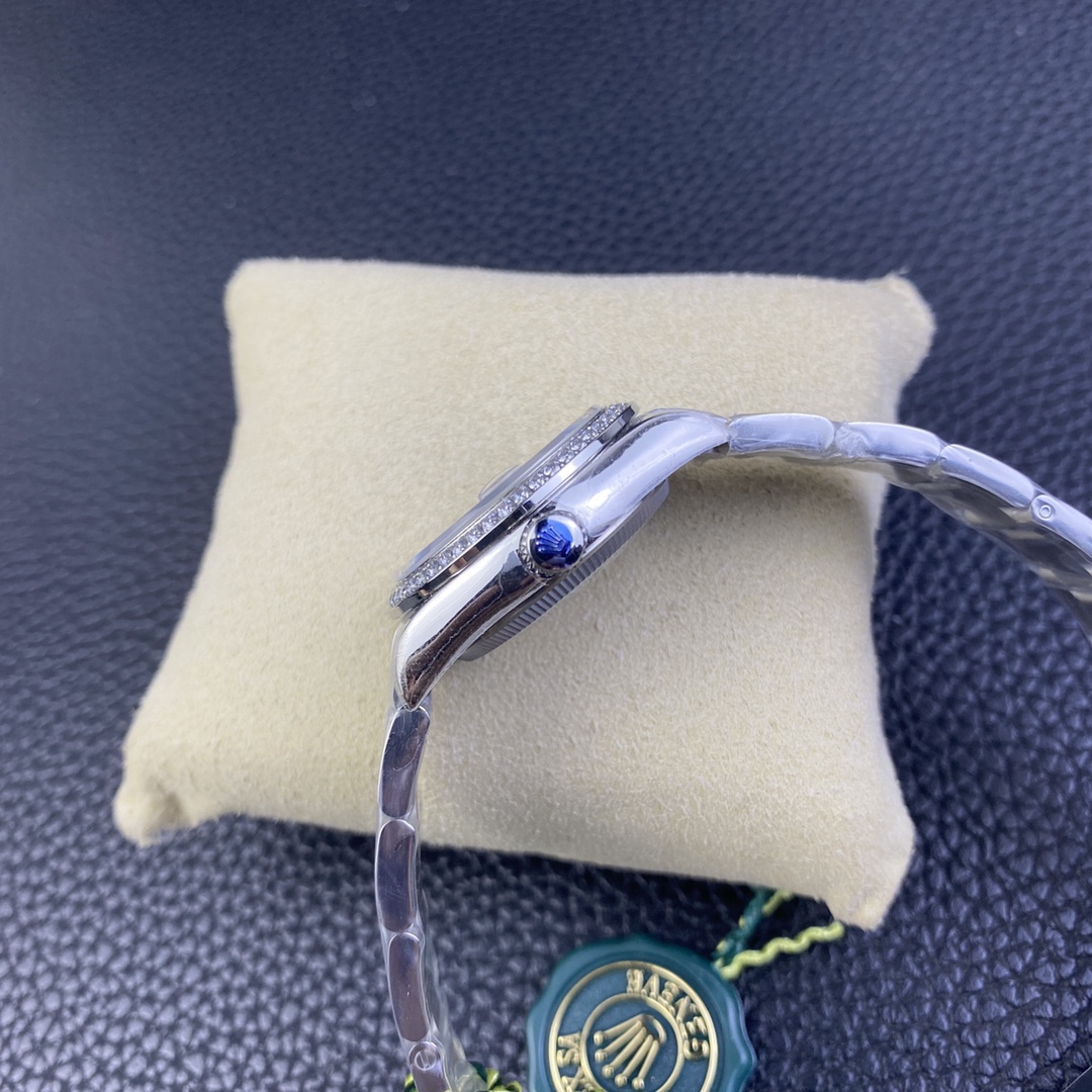 Rolex Datejust 31 Azzurro Blue Floral Motif with Diamonds Steel M278384RBR 0039 Ladies Watch