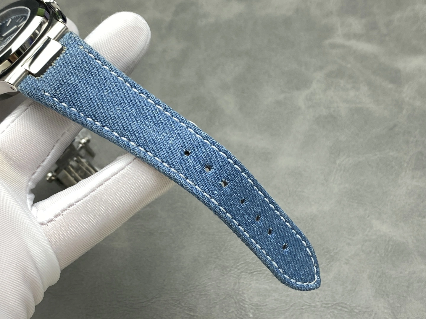 Patek Philippe Nautilus Replica 5980/60G-001 Flyback Chronograph Blue Gray Dial Men's Watch