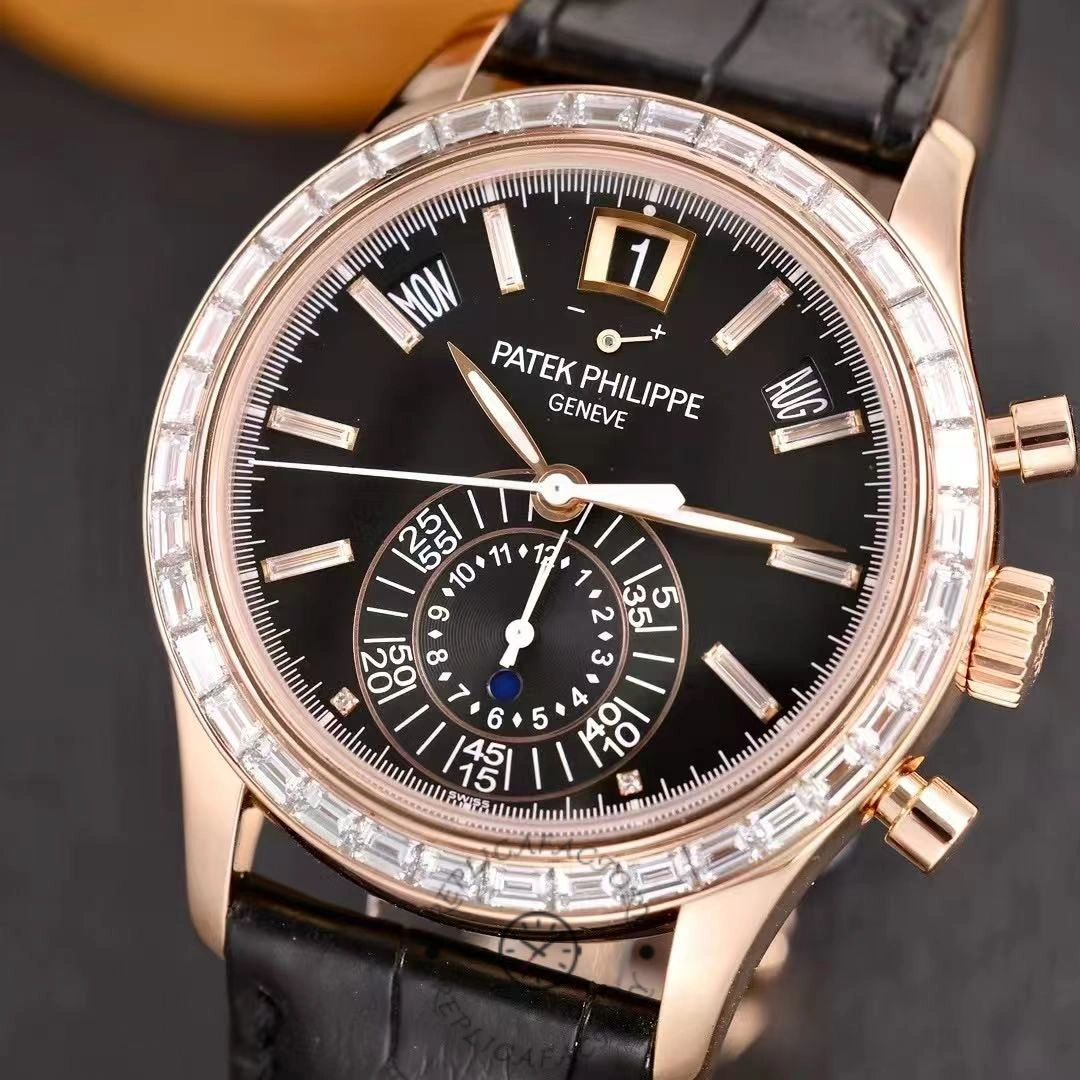 Patek Philippe Complications Annual Calendar Flyback Chrono 18k Rose Baguette Diamond 5961R-010 40.5 mm