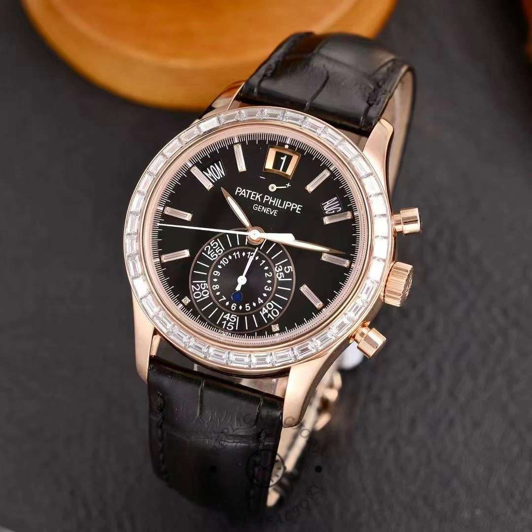 Patek Philippe Complications Annual Calendar Flyback Chrono 18k Rose Baguette Diamond 5961R-010 40.5 mm