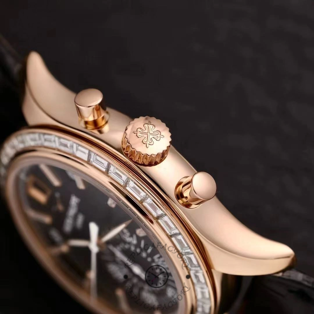 Patek Philippe Complications Annual Calendar Flyback Chrono 18k Rose Baguette Diamond 5961R-010 40.5 mm