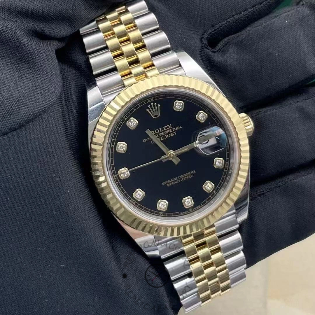 Rolex Datejust 126333 0006 Black Diamond Jubilee 41mm Men's Watch