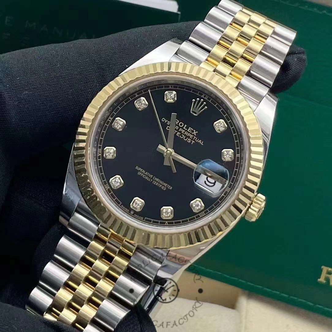 Rolex Datejust 126333 0006 Black Diamond Jubilee 41mm Men's Watch