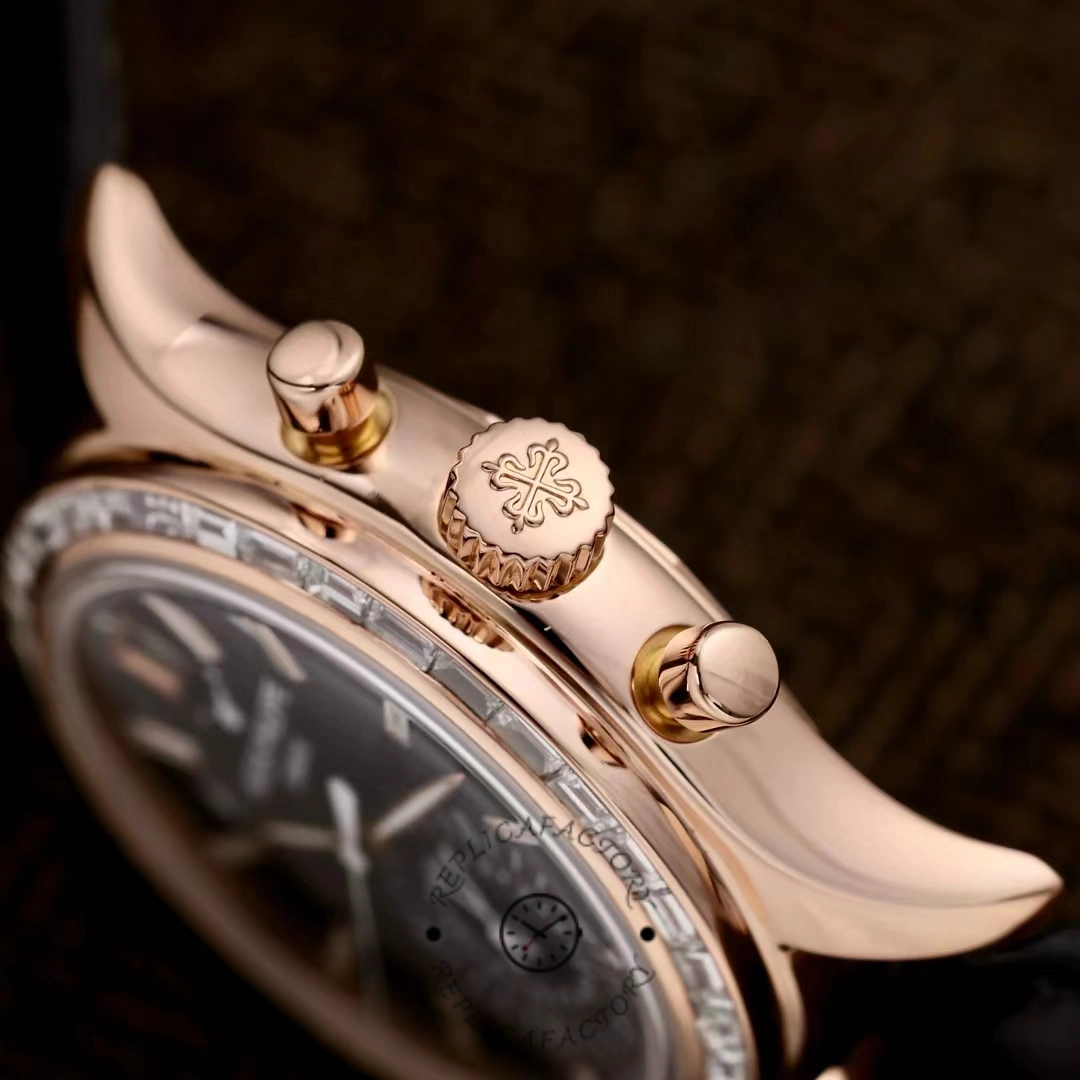 Patek Philippe Complications Annual Calendar Flyback Chrono 18k Rose Baguette Diamond 5961R-010 40.5 mm