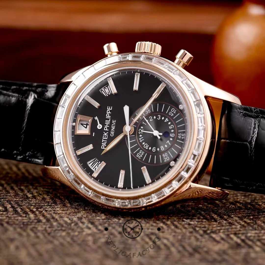 Patek Philippe Complications Annual Calendar Flyback Chrono 18k Rose Baguette Diamond 5961R-010 40.5 mm