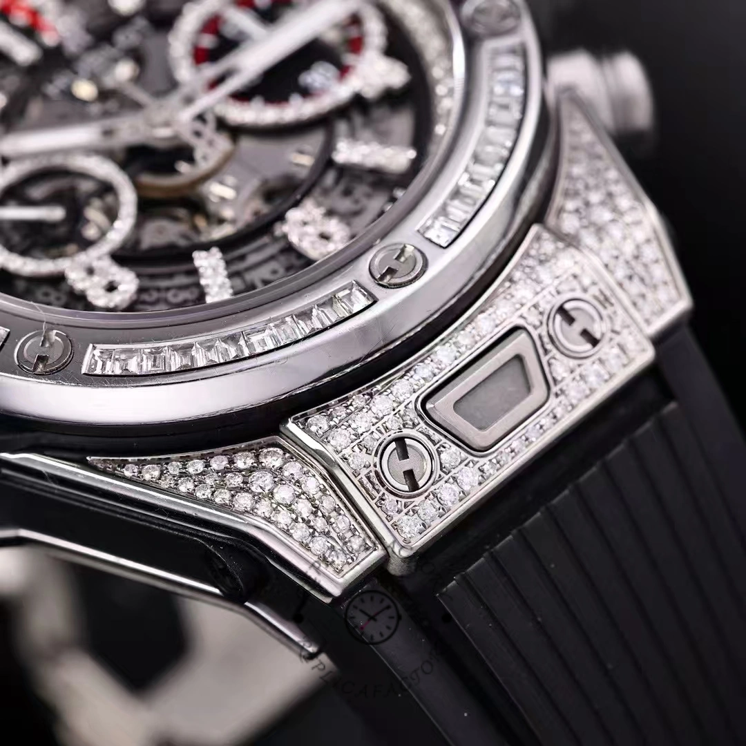 Extreme macro of dial and bezel on Hublot 411.NX.1170.RX.0904 Big Bang Unico 45mm.