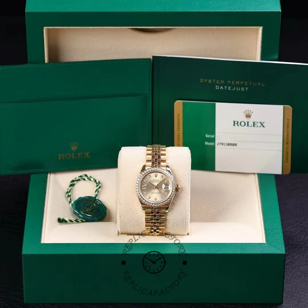 Rolex Datejust 28 Solid 18K Yellow Gold 279138RBR 0006 Women's Watch