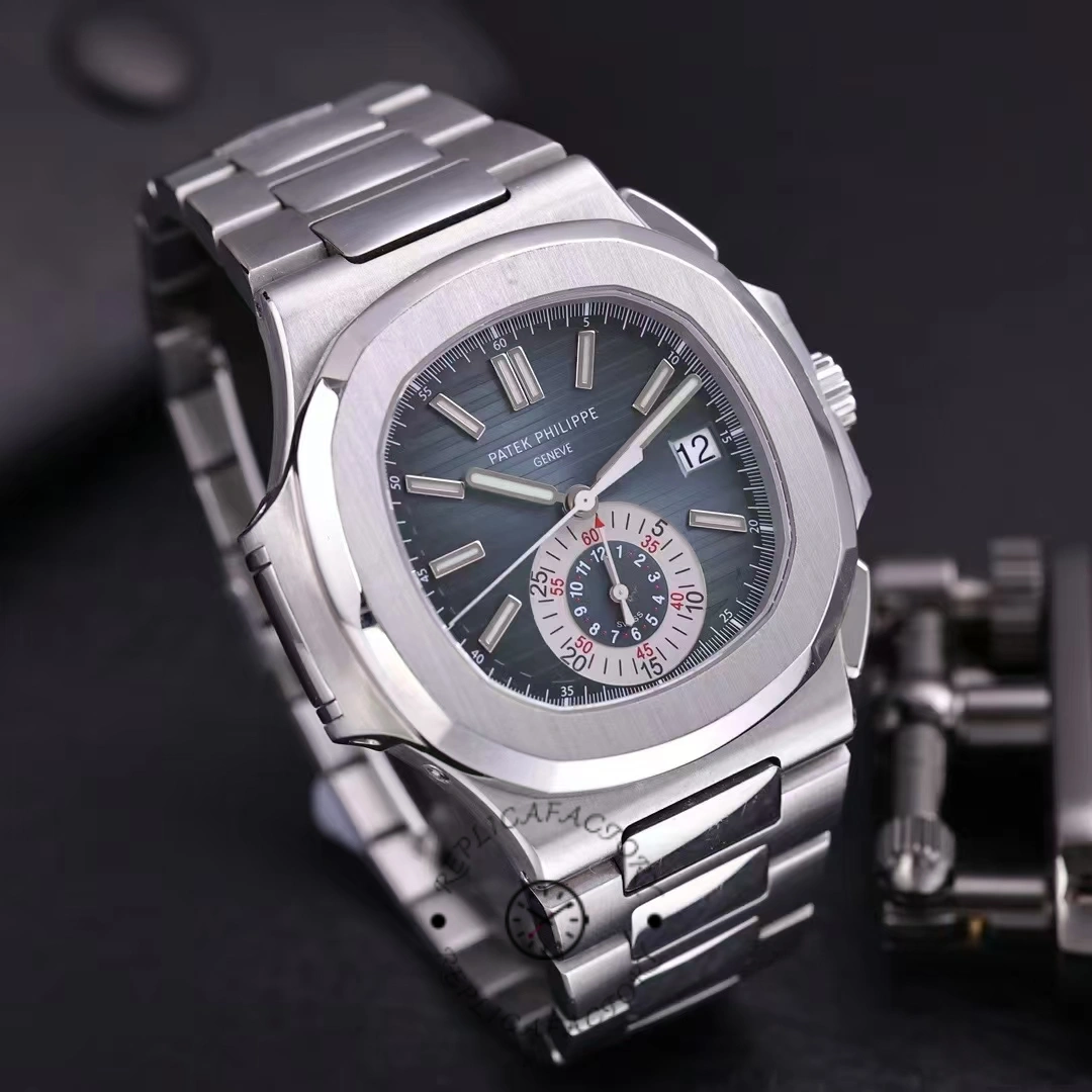 Patek Philippe Nautilus Chronograph Stainless Steel Blue Dial 5980 1A 001