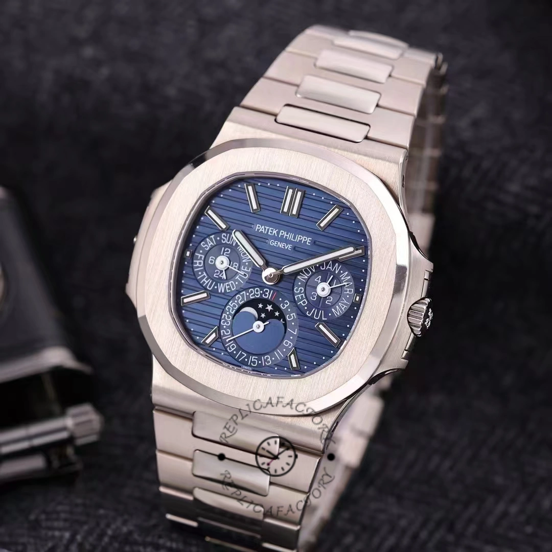 Angled view of the Patek Philippe Nautilus 5740 1G 001 highlighting the octagonal bezel and dial depth.