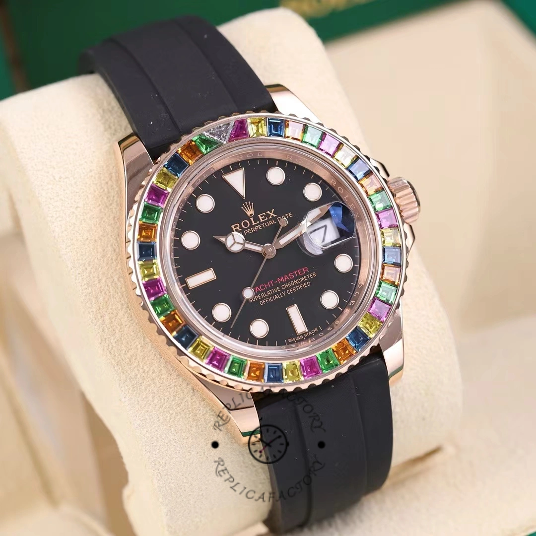 Rolex Yacht-Master 116695 Black Rubber Strap Black Dial 40MM Mens Replica Watch