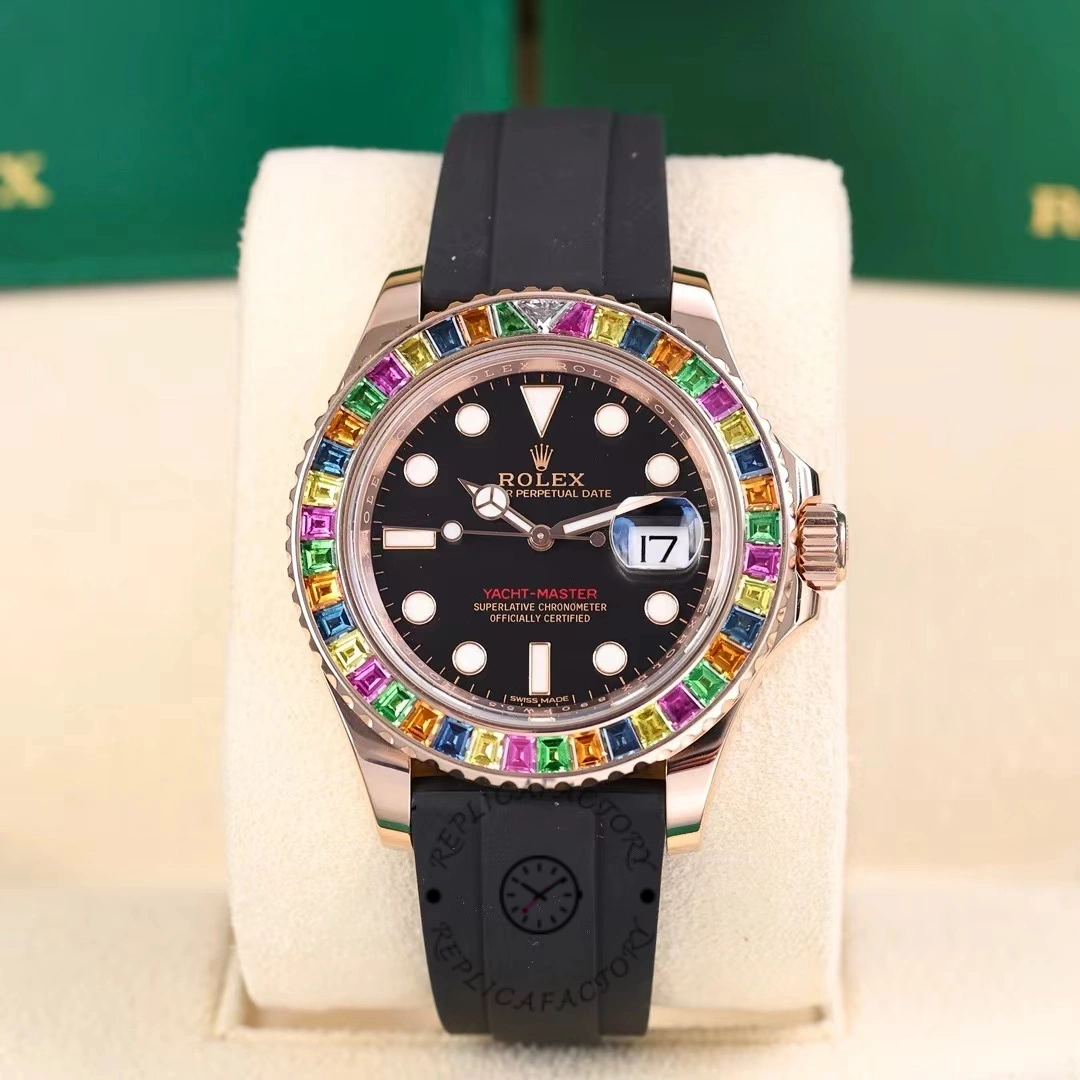 Rolex Yacht-Master 116695 Black Rubber Strap Black Dial 40MM Mens Replica Watch