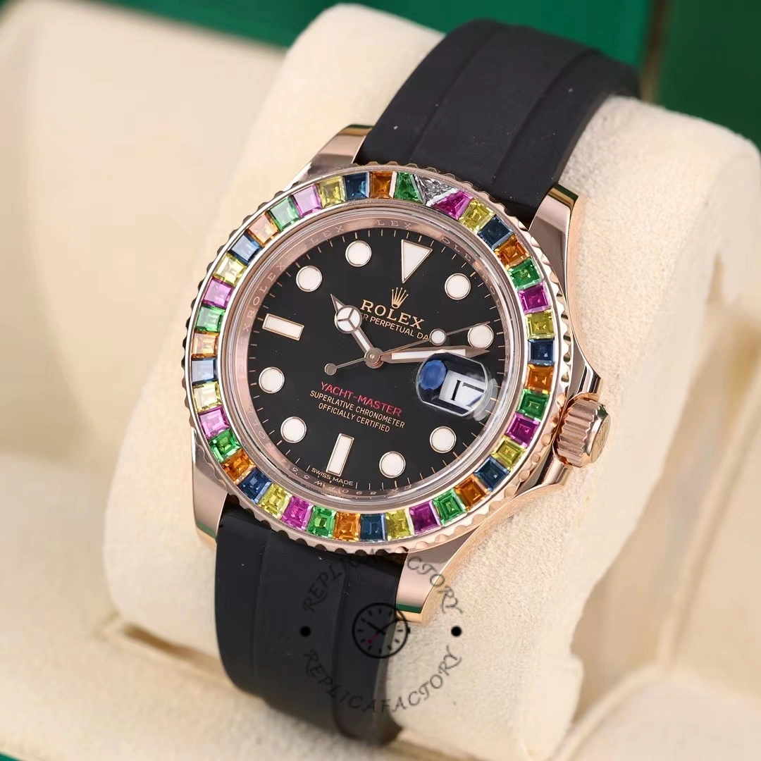 Rolex Yacht-Master 116695 Black Rubber Strap Black Dial 40MM Mens Replica Watch