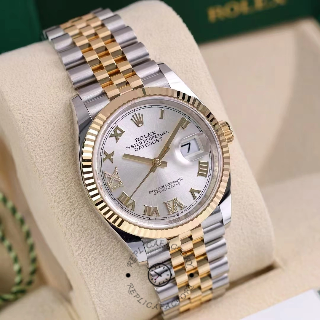 Rolex Datejust 36MM 126233 0031 Silver Roman Numeral Dial Fluted Bezel Unisex Replica Watch