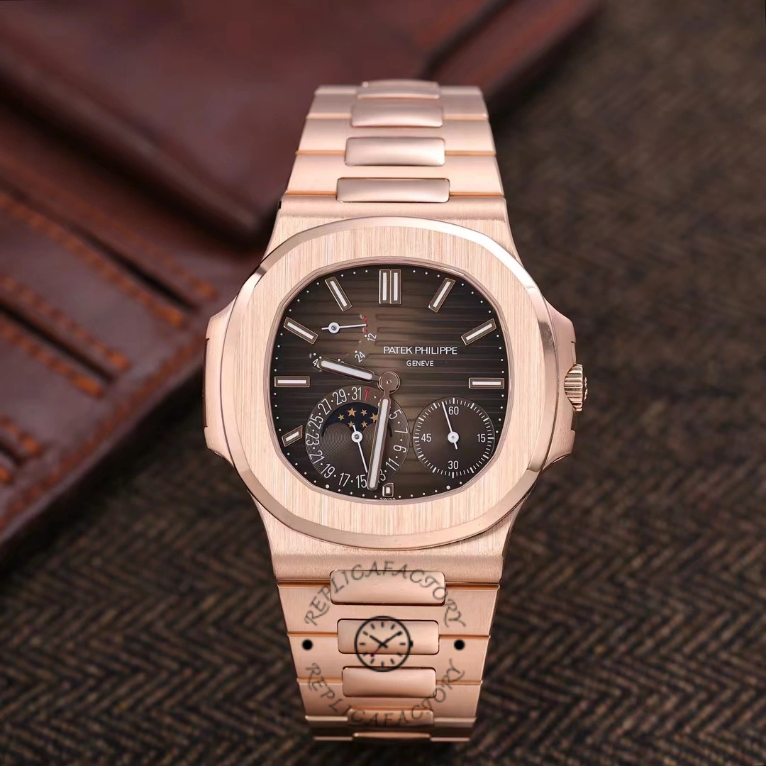 Patek Philippe Nautilus Moon Phase Rose Gold Brown Sunburst 5712 1R 001 40MM