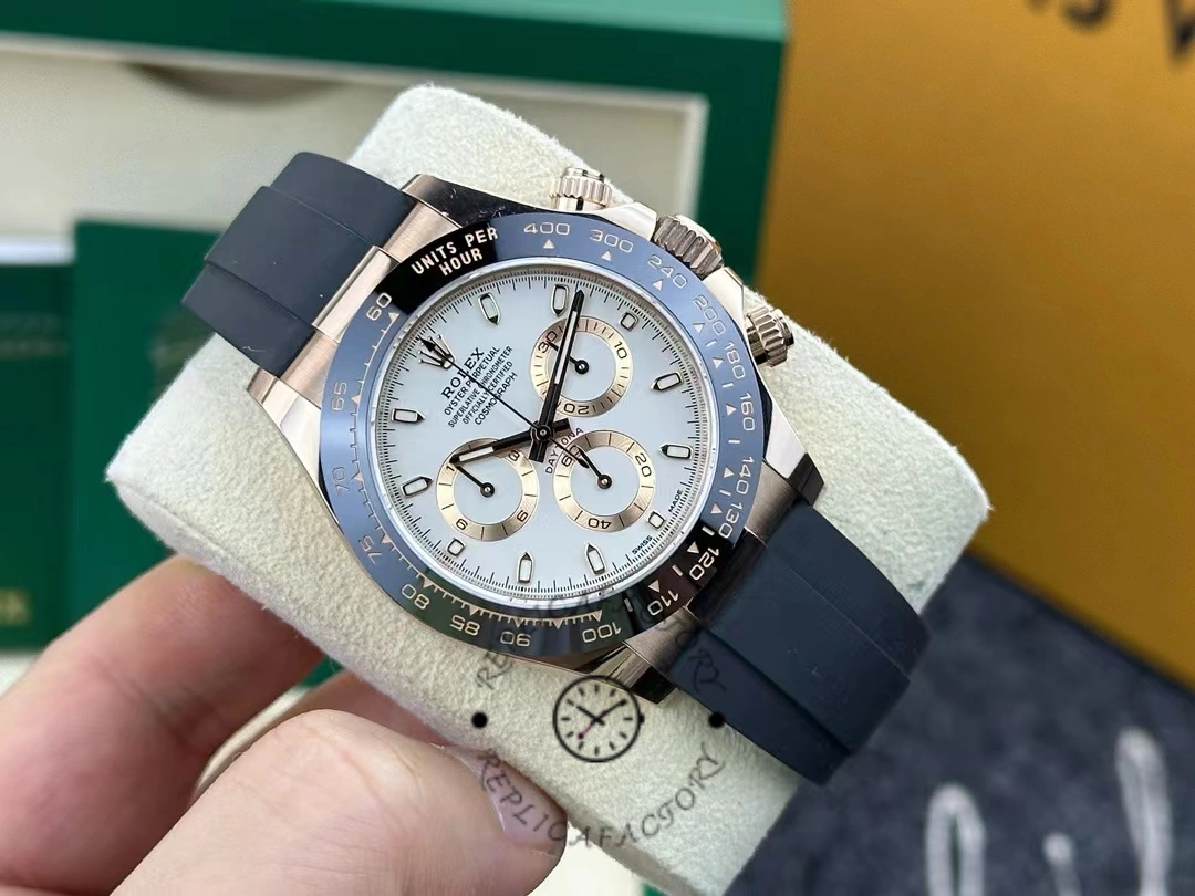 Rolex Cosmograph Daytona 116515LN Everose Gold Ivory Dial 40mm Mens Replica Watch