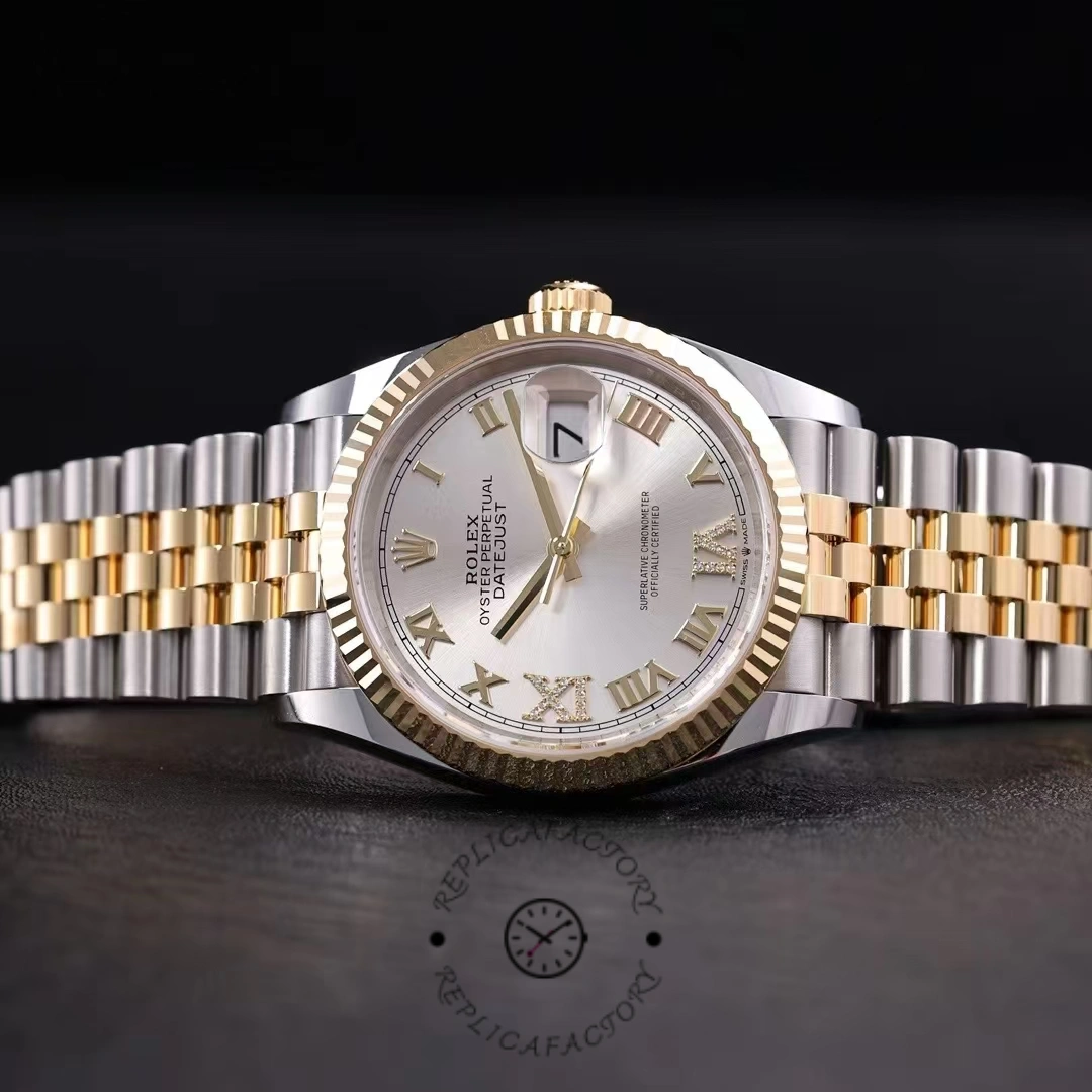Rolex Datejust 36MM 126233 0031 Silver Roman Numeral Dial Fluted Bezel Unisex Replica Watch