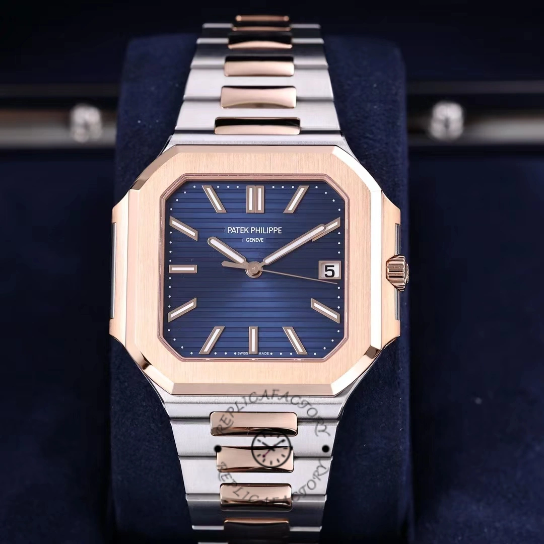 Patek Philippe Cubitus 5821/1AR-001 Stainless Steel Rose Gold Blue Dial Men's Watch