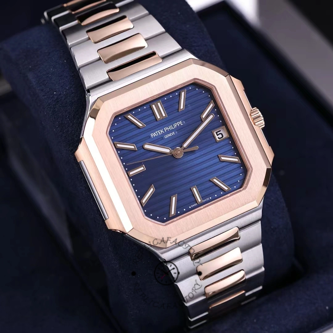Patek Philippe Cubitus 5821/1AR-001 Stainless Steel Rose Gold Blue Dial Men's Watch