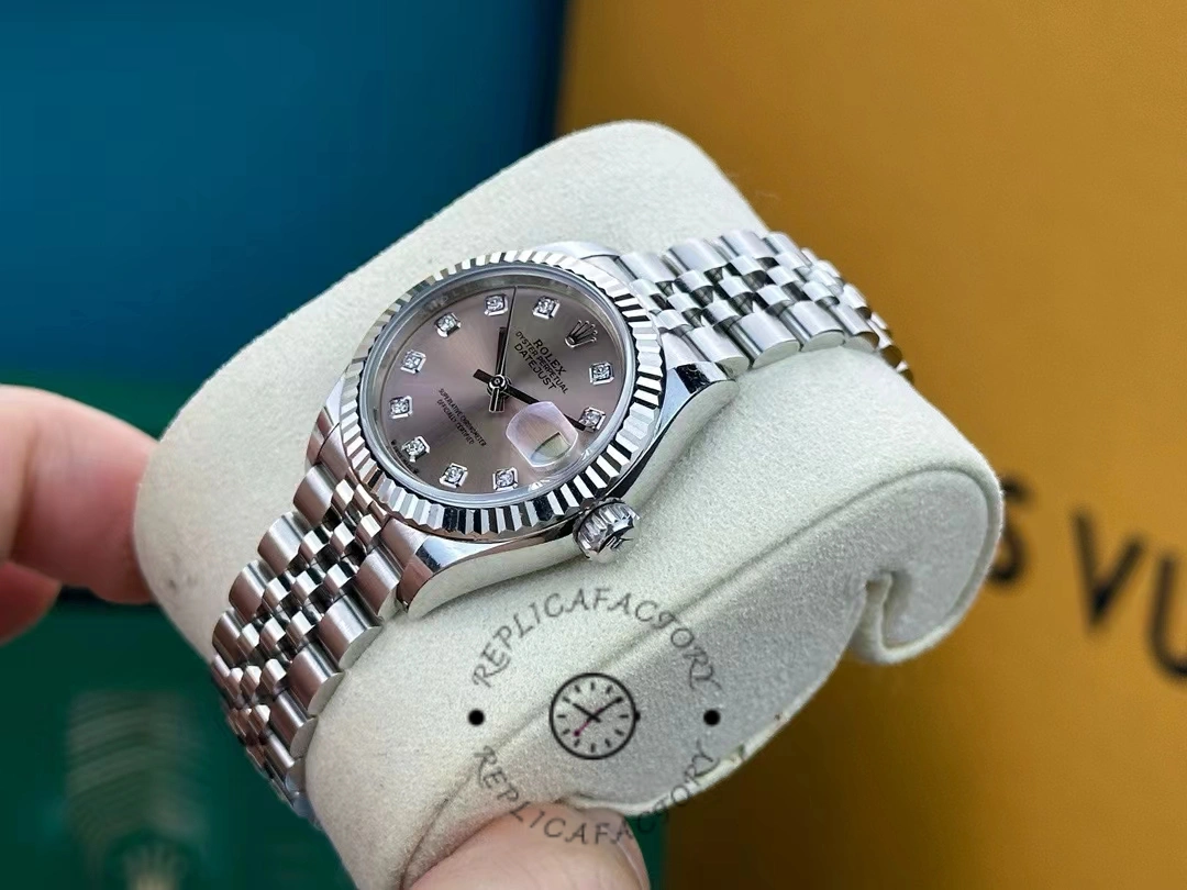 Rolex Datejust 279174 Stainless Steel Pink Diamond Dial 28mm Lady Replica Watch