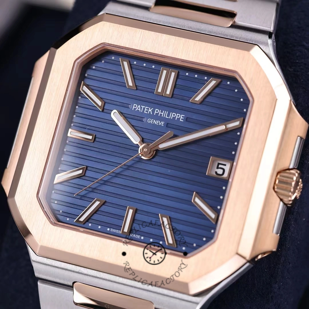 Patek Philippe Cubitus 5821/1AR-001 Stainless Steel Rose Gold Blue Dial Men's Watch