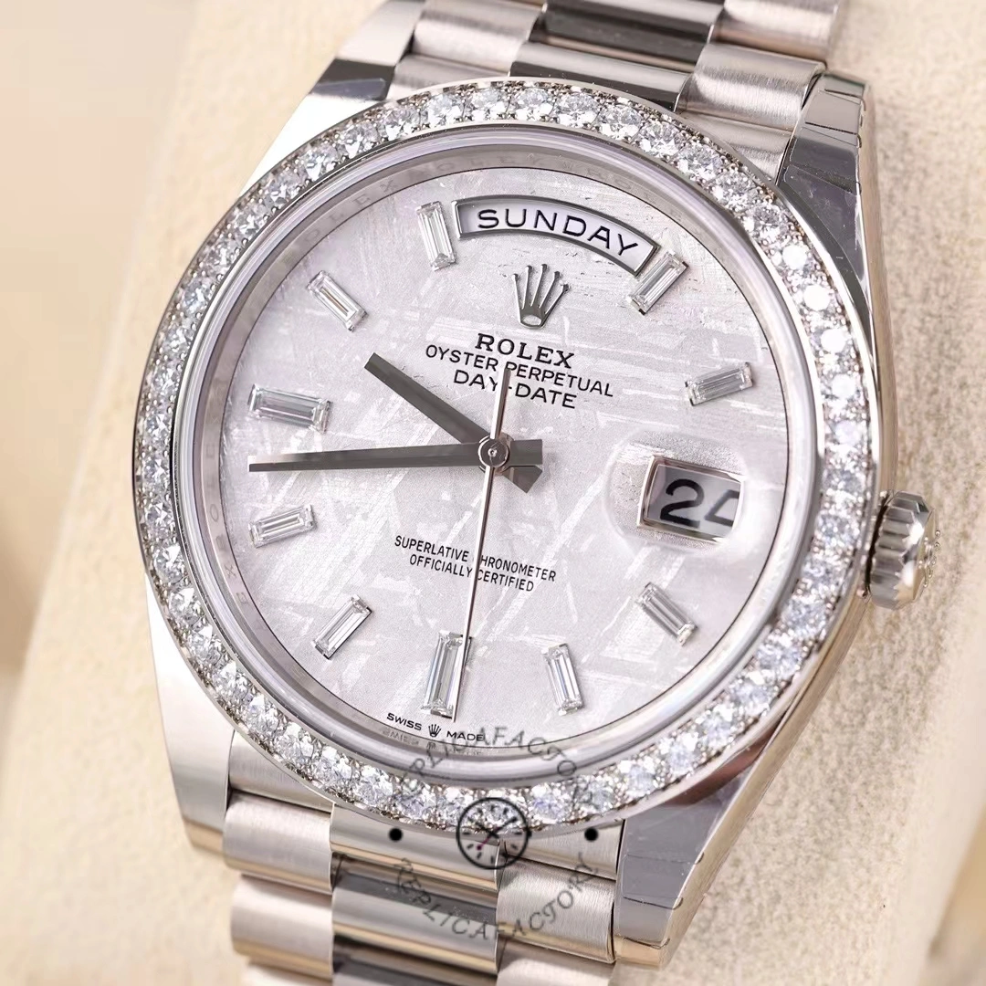 Rolex Day-Date 228349RBR Meteorite Dial Diamond Bezel 40mm Mens Replica Watch
