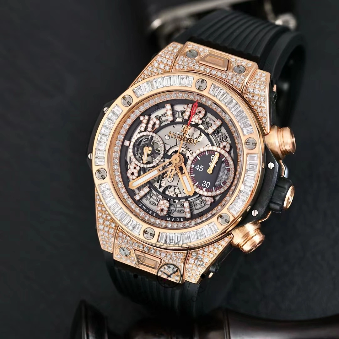 Studio another angled view of Hublot Big Bang 421.OX.1180.RX.0904 highlighting pushers.