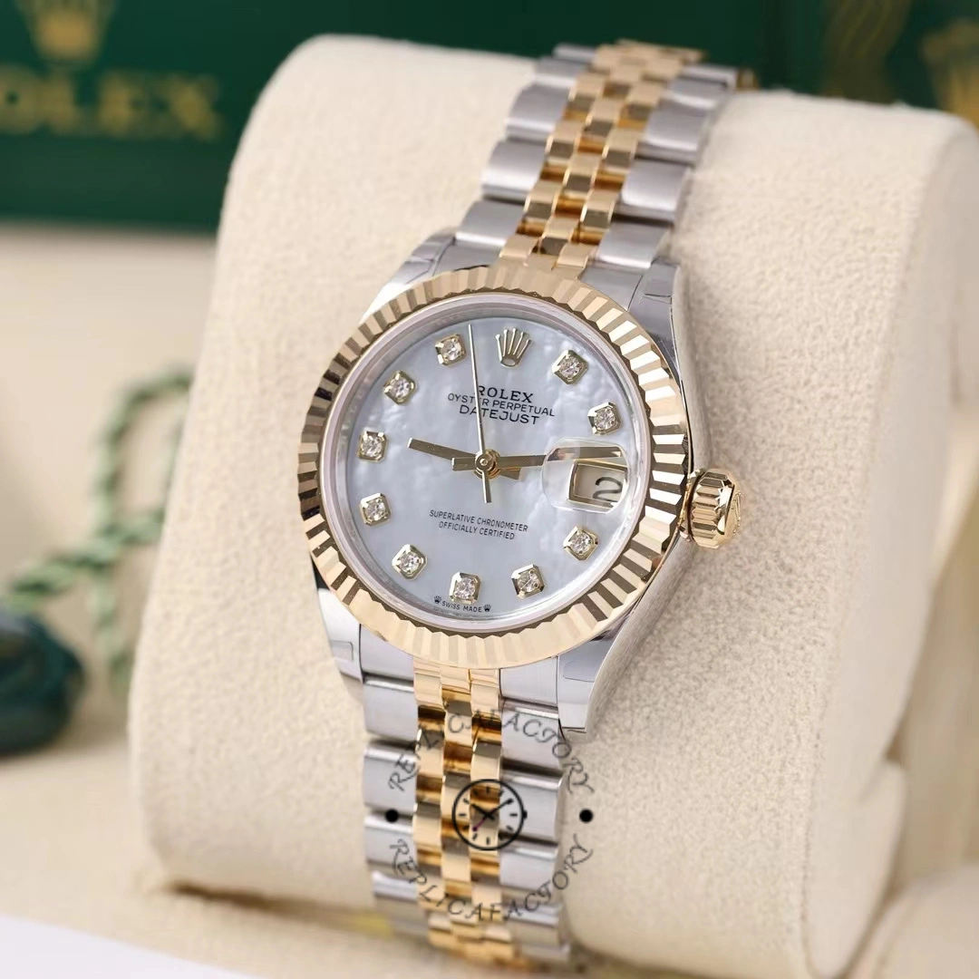 Rolex Datejust 279173 Mother Of Pearl Diamond Dial Fluted Bezel 28mm Lady Replica Watch