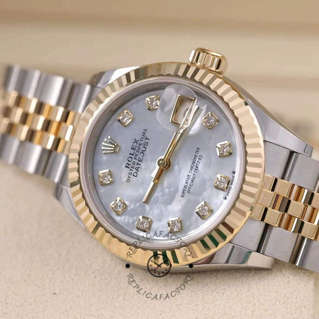Rolex Datejust 279173 Mother Of Pearl Diamond Dial Fluted Bezel 28mm Lady Replica Watch