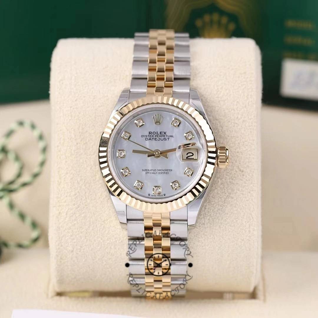 Rolex Datejust 279173 Mother Of Pearl Diamond Dial Fluted Bezel 28mm Lady Replica Watch