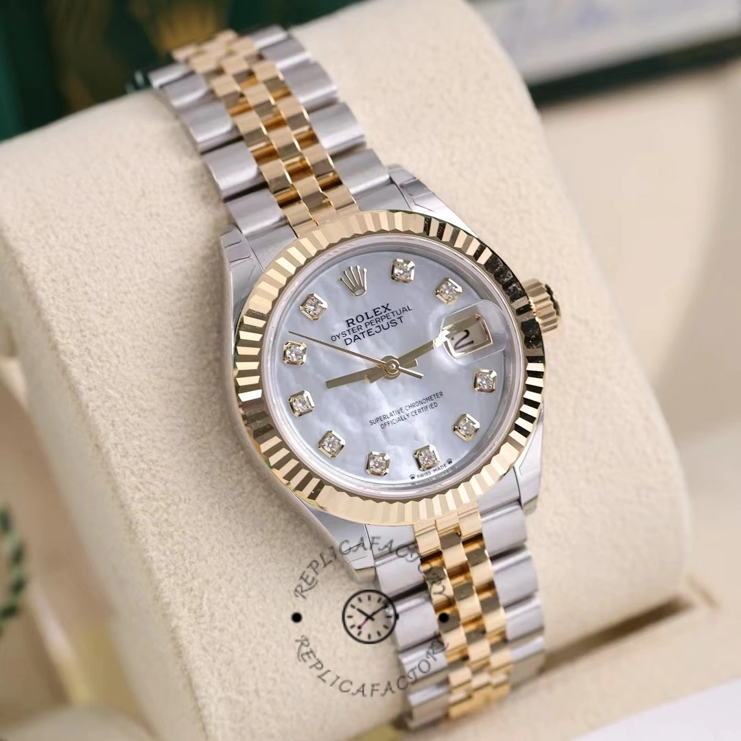 Rolex Datejust 279173 Mother Of Pearl Diamond Dial Fluted Bezel 28mm Lady Replica Watch